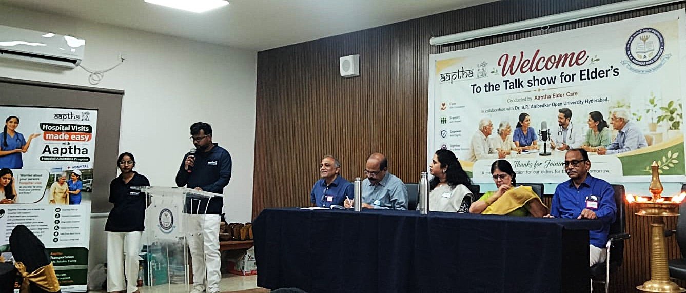 Sreekanth the CEO, Aaptha Elder Care Services explaining about the activities they perform .jpeg